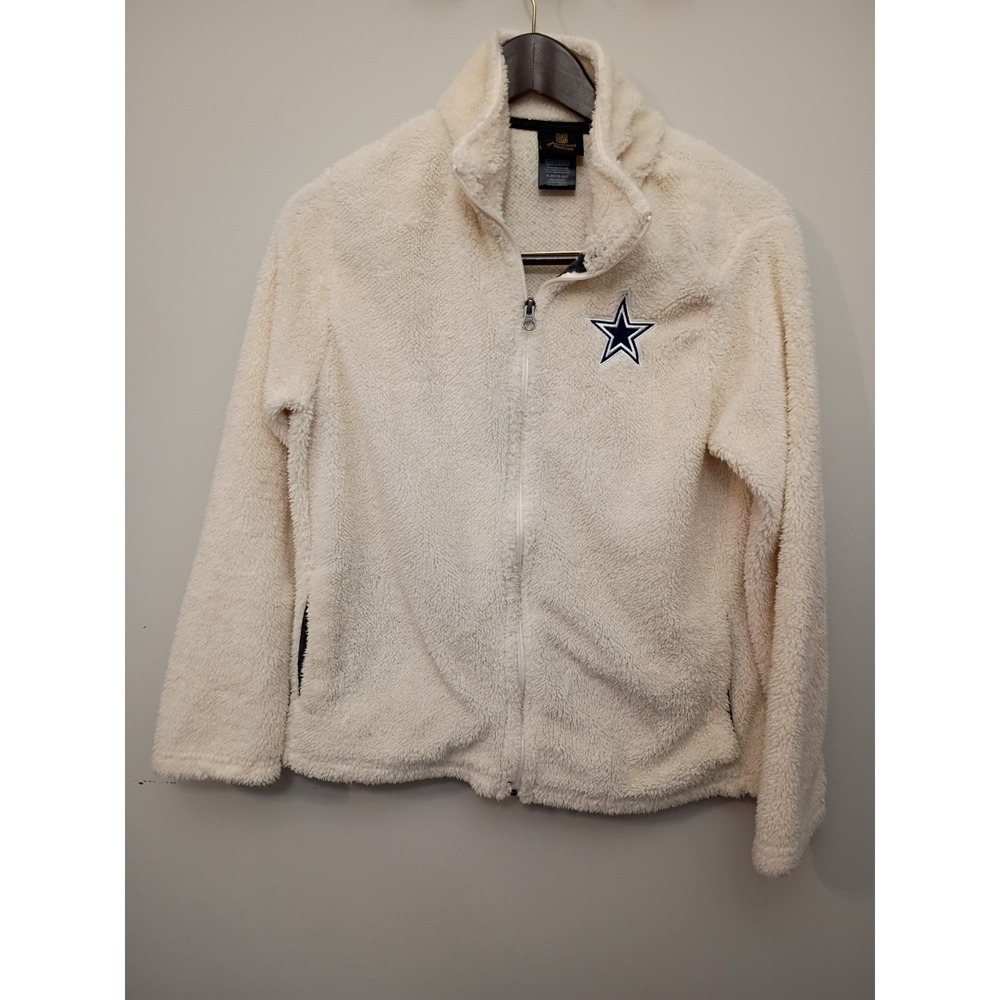 NFL Juniors Collection XL Youth Cream Fleece Dallas Cowboys Full Zip Up Jacket